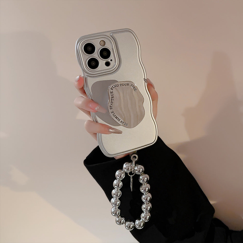 Niche Metal Silver Bracelet Electroplating Bracket iPhone Case