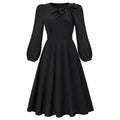 Long Sleeve Bowknot Dress - Viexta