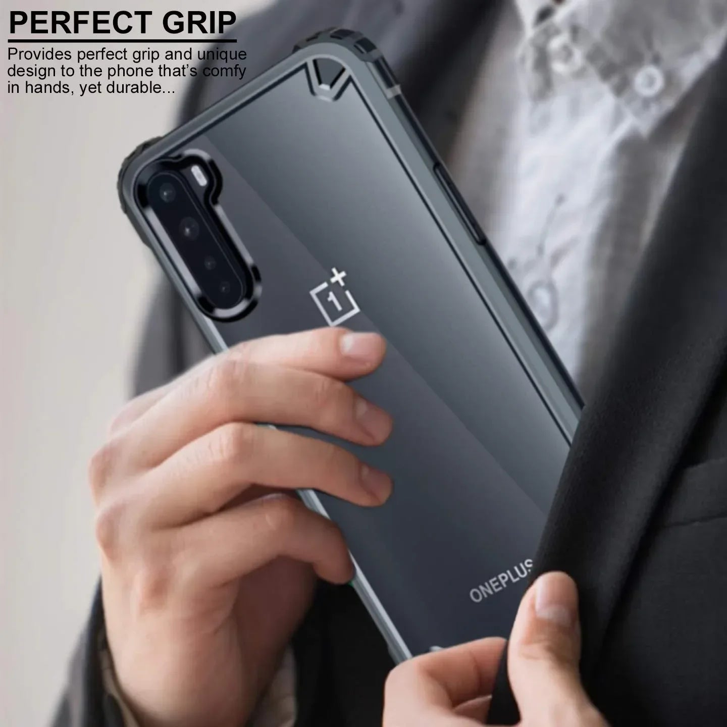 Transparent Hybrid Hard PC Back TPU Case for OnePlus Nord/One Plus Nord - Viexta