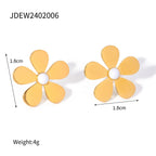 summer-18k-gold-stainless-steel-flower-earrings - Viexta