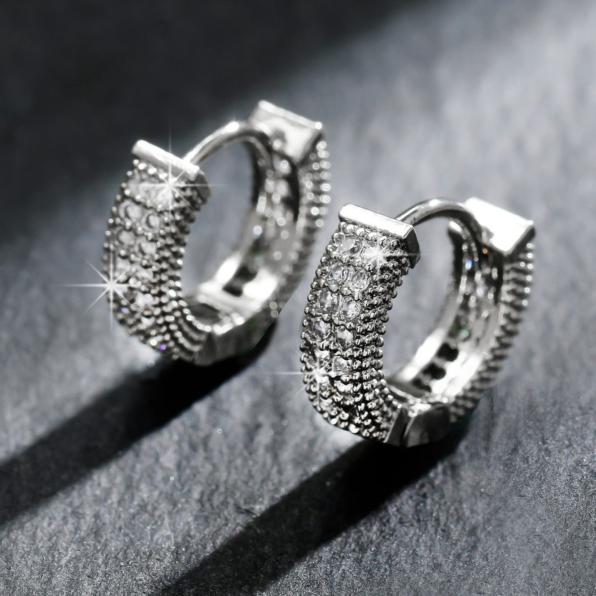 Earrings Studded With Zircon