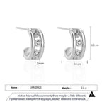 Hexagon Zircon-embedded Earrings - Viexta