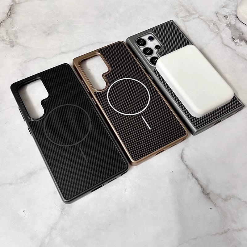 Carbon Fiber Texture Magnetic Suction Samsung case