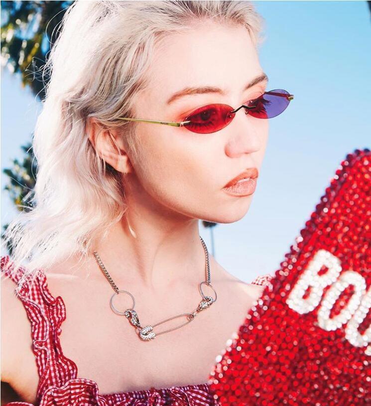 Elliptical metal sunglasses - Viexta
