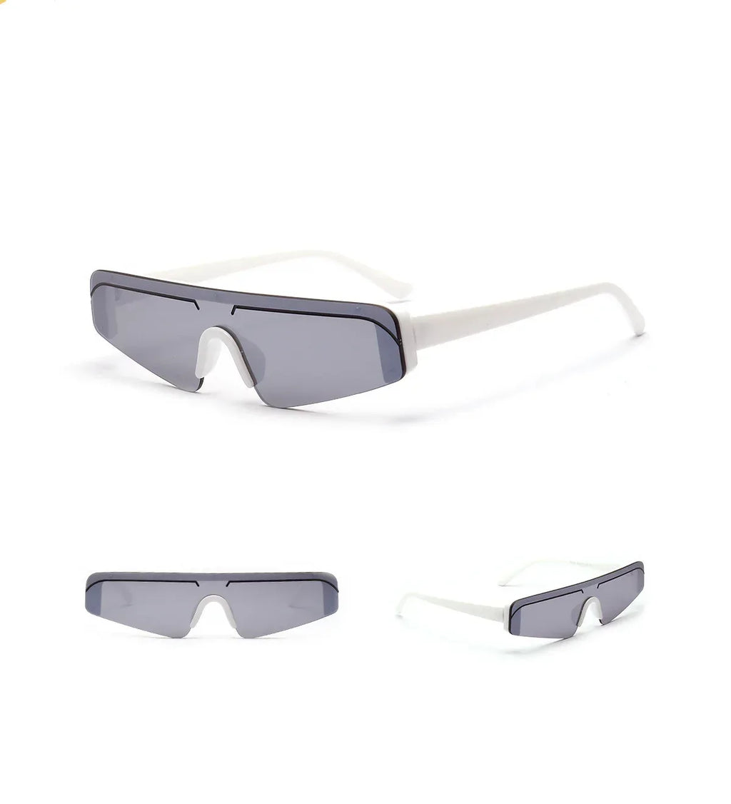 Rimless women's sunglasses with powder film - Viexta