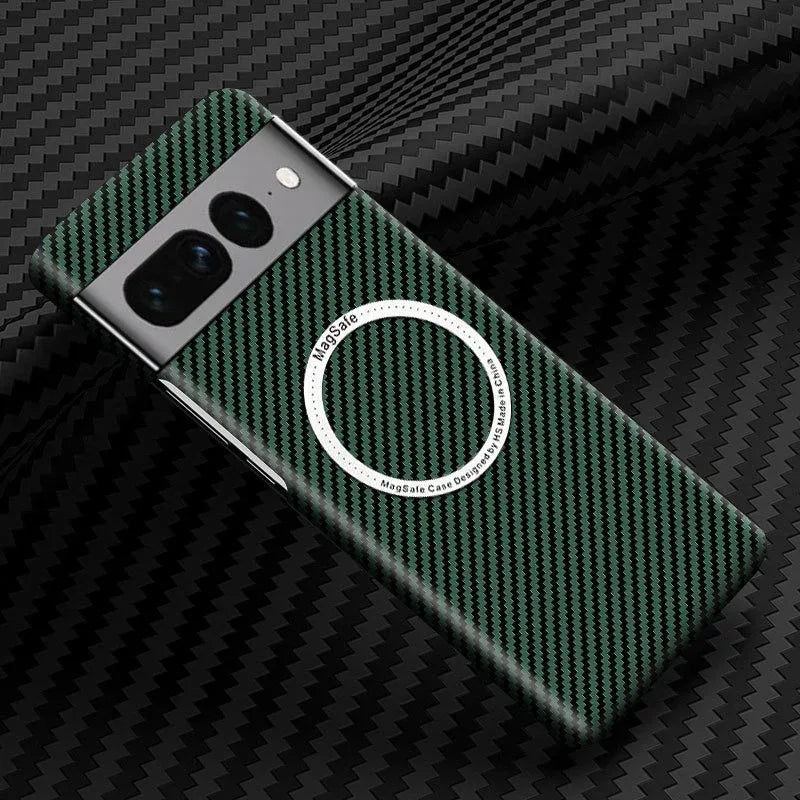 Wireless Charger PC Carbon Fiber Pattern Magnetic Pixel Case - Viexta