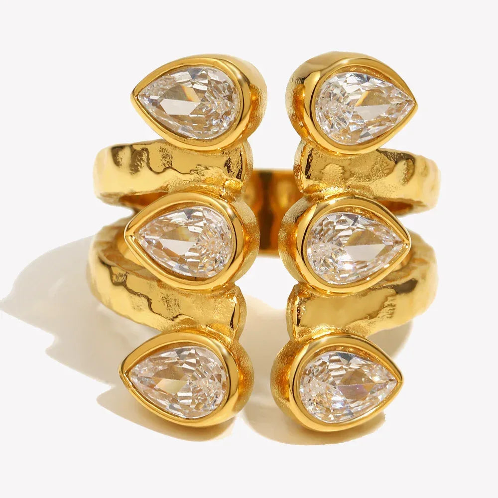 French-style Ring In Stainless Steel With 18K Gold Plating - Viexta