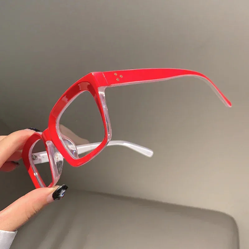 Square Frame Street Korean Version Trendy Flat Glasses - Viexta
