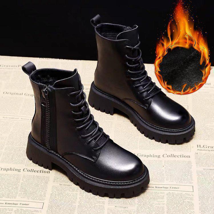 Velvet Motorcycle Celebrity Short Boots - Viexta