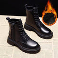 Velvet Motorcycle Celebrity Short Boots - Viexta