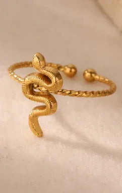 Snake-shaped Rock Wind Ring - Viexta