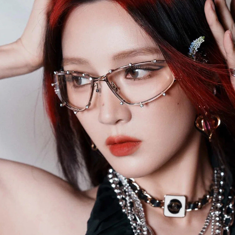 Diamond studded eyeglass frame
