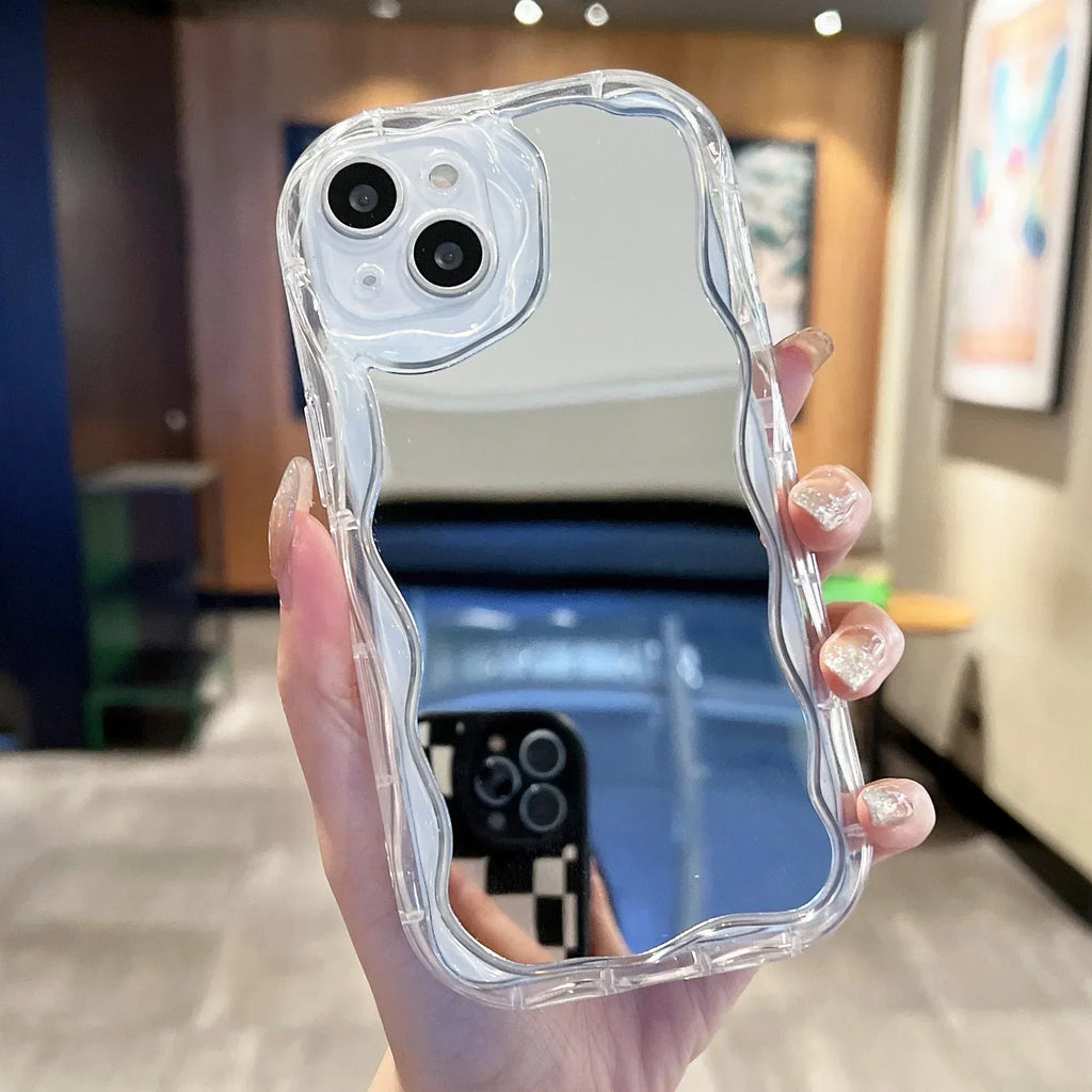 Cream Pattern Mirror iPhone Case - Viexta