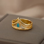 Crown Double Layer Ring - Viexta