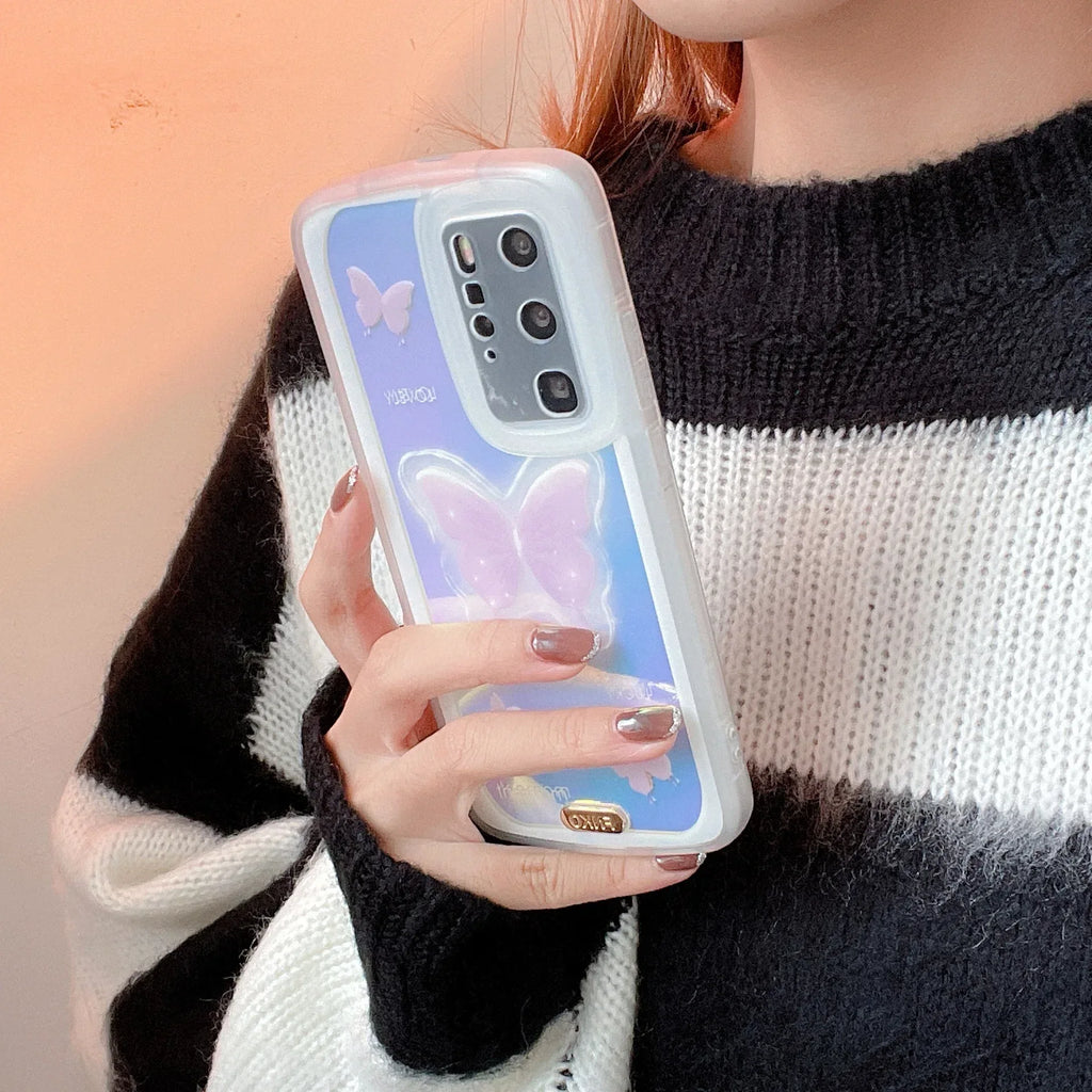 laser-purple-butterfly-silicone-huawei-case - Viexta
