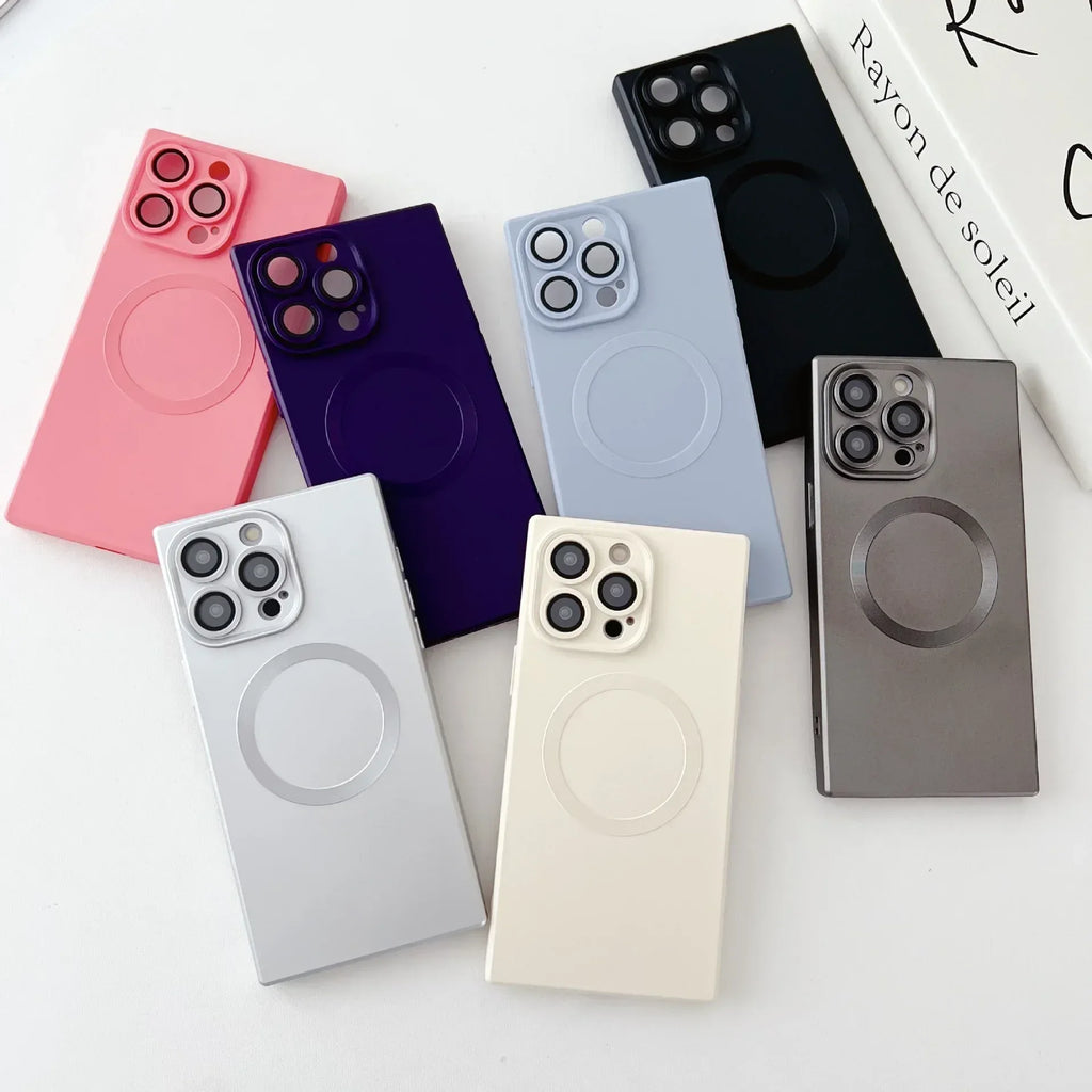 solid-color-square-magnetic-iphone-case - Viexta