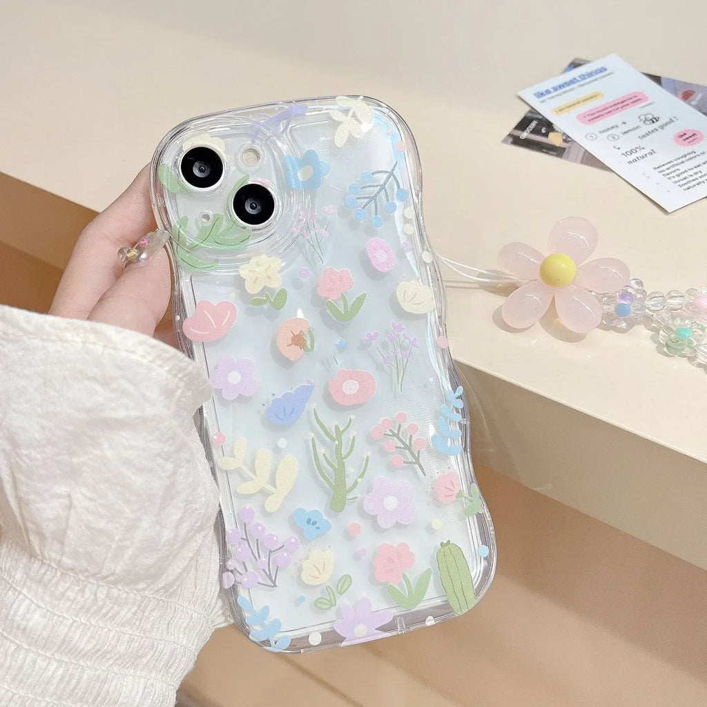 Wavy Bubble Phone Case with Charm - Viexta