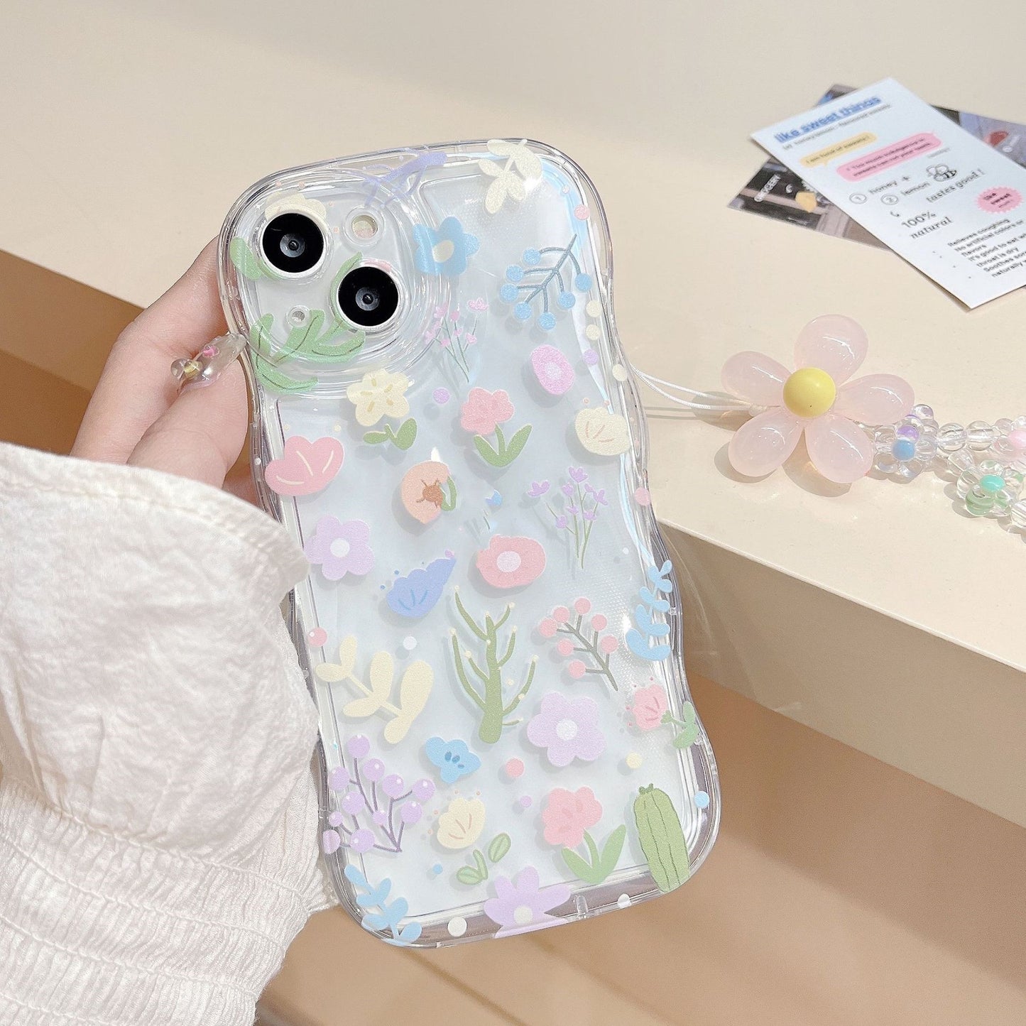 Wavy Bubble Phone Case with Charm