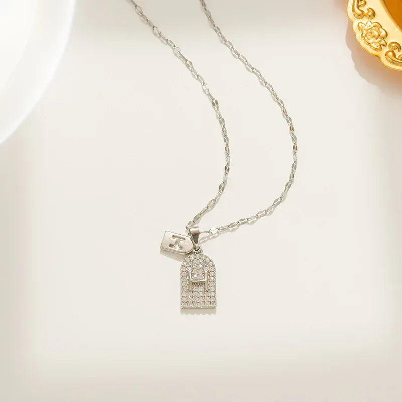 Titanium Steel Women's Zircon Clavicle Chain - Viexta