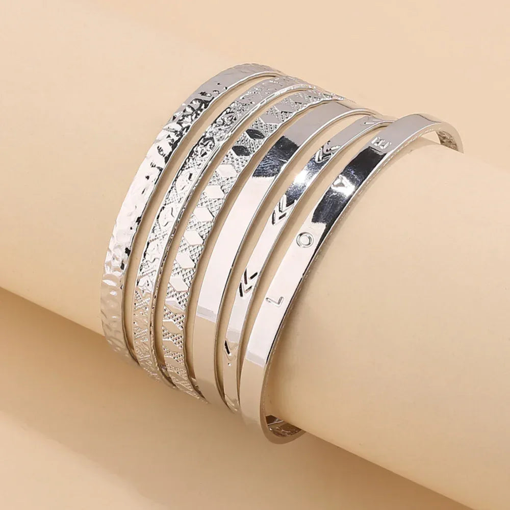 6piece 14K Opening Wide Bracelet - Viexta