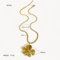 Fashion Exaggerated Stainless Steel Flower Pendant Necklace - Viexta