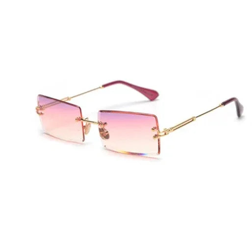 Rimless Rectangle Sunglasses - Viexta