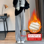 Thick Lambskin Women's Wide-leg Pants Autumn And Winter Loose - Viexta