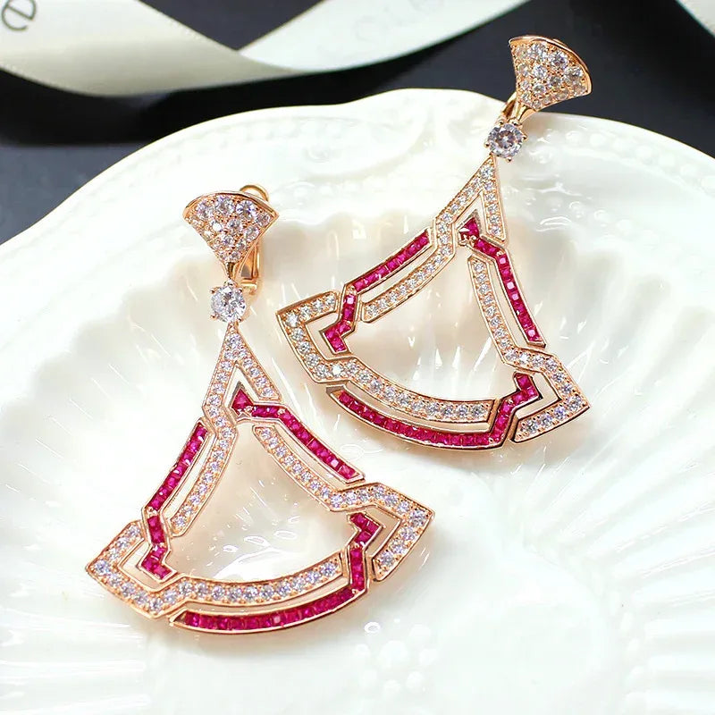 womens-triangle-micro-set-zircon-necklace-earring-set - Viexta