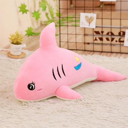 Feather Soft Body Shark Shape Doll Pillow