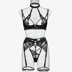 love-drill-buckle-cutout-embroidered-lingerie-suit - Viexta