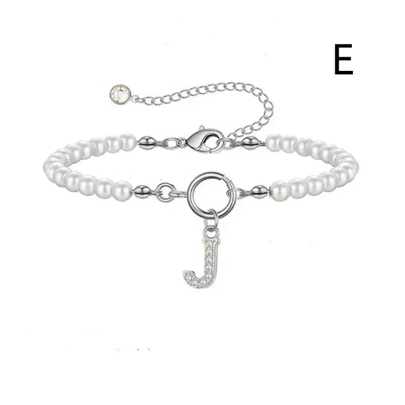 6mm Pearl Bracelet Buckle Letter - Viexta