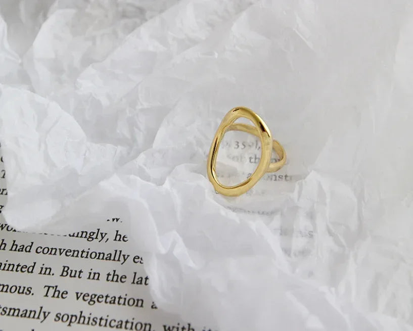 18k Hollow oval Ring - Viexta