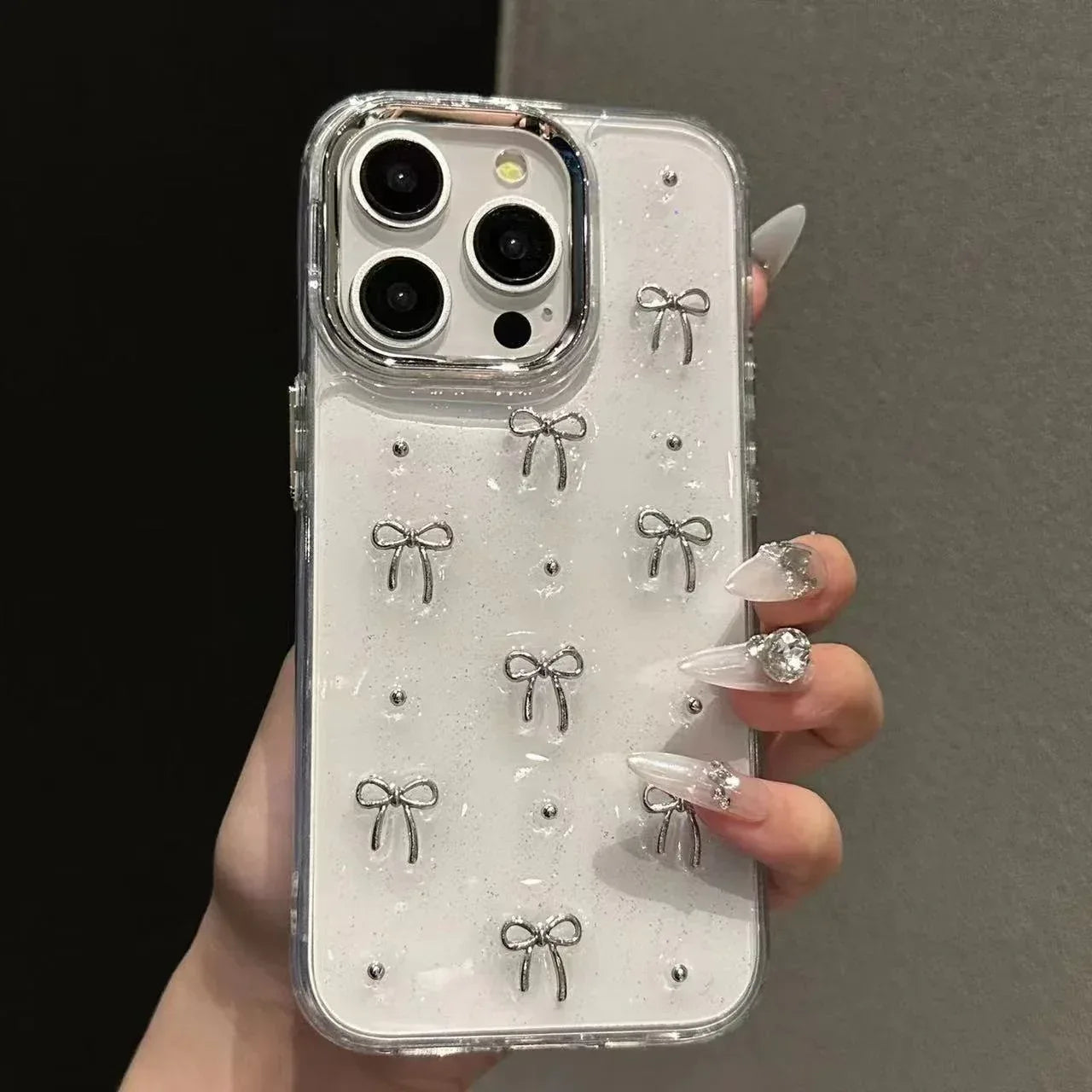 Epoxy Pearl Bow iPhone Case - Viexta