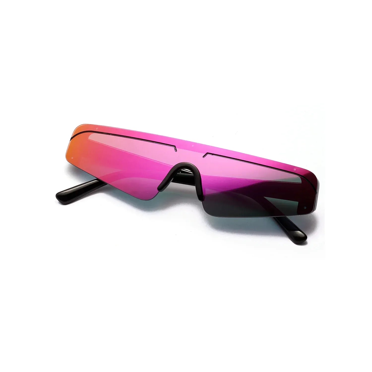 Rimless women's sunglasses with powder film - Viexta
