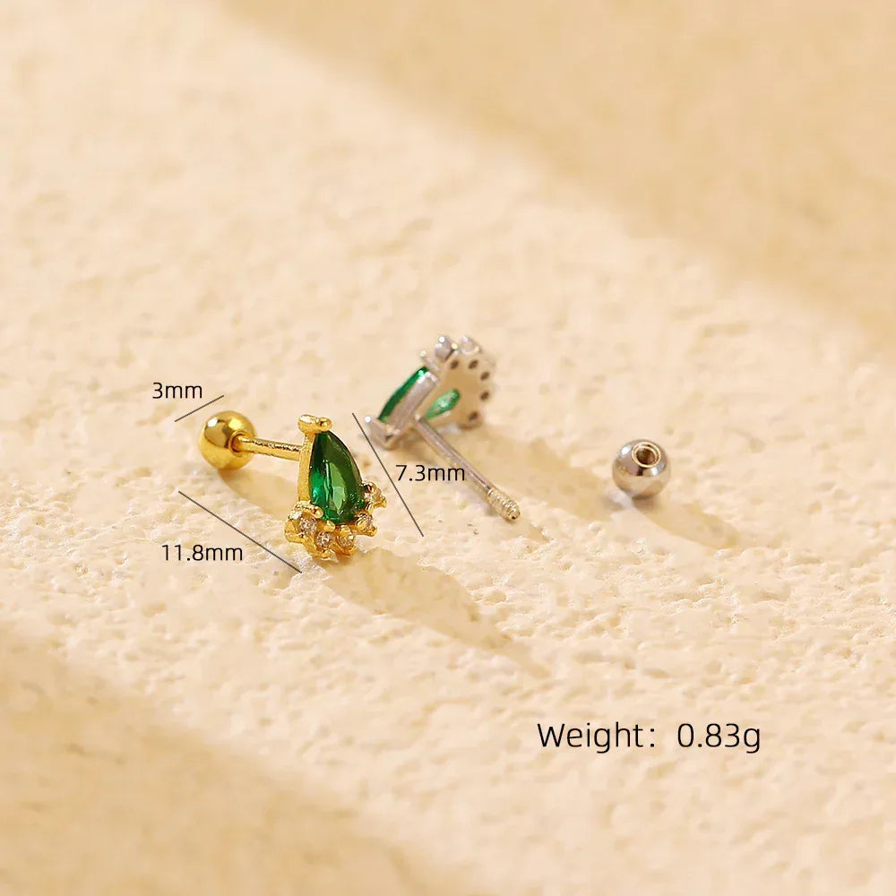 emerald-diamond-screw-ear-studs - Viexta