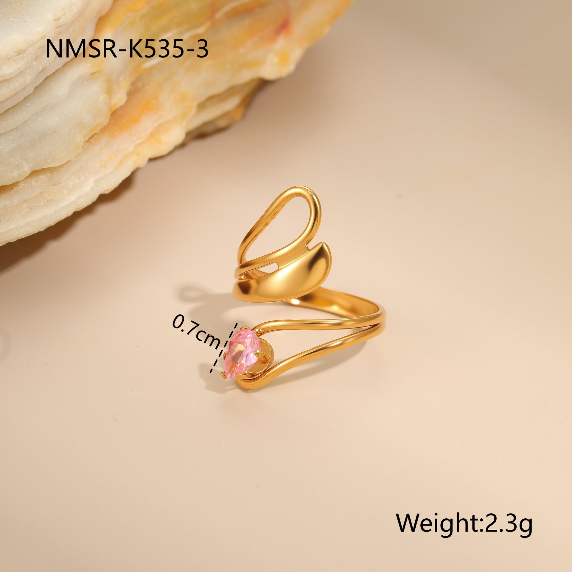 Stainless Steel Zircon Ring For Women