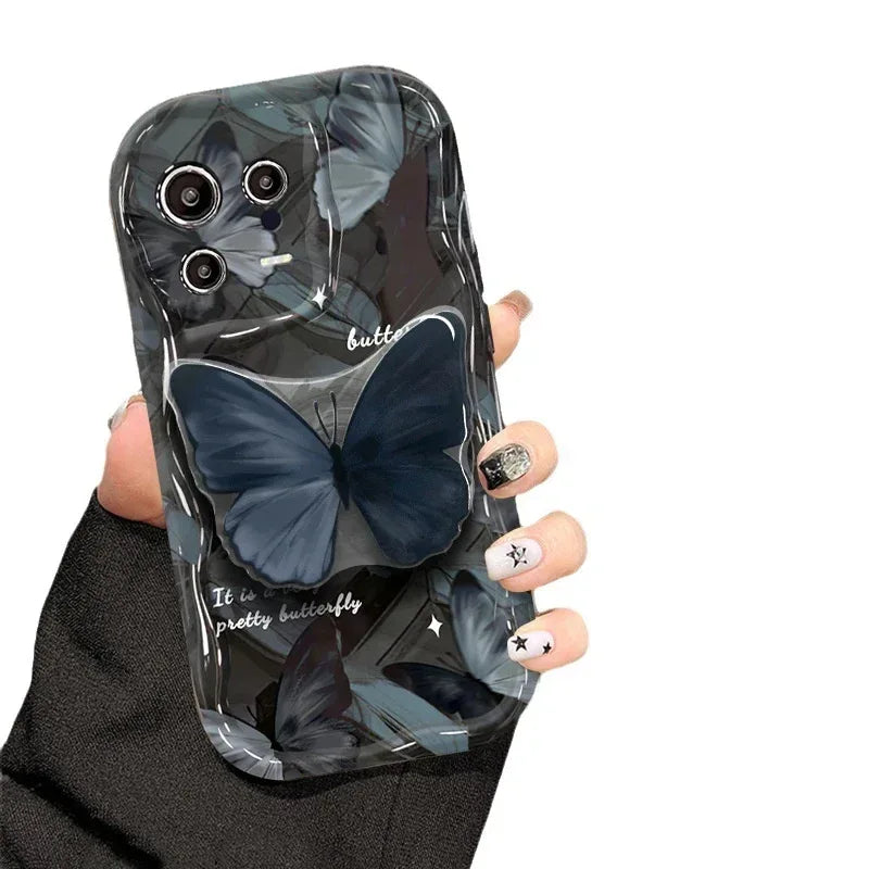 Butterfly Bracket Silicone Drop-resistant iPhone Case - Viexta