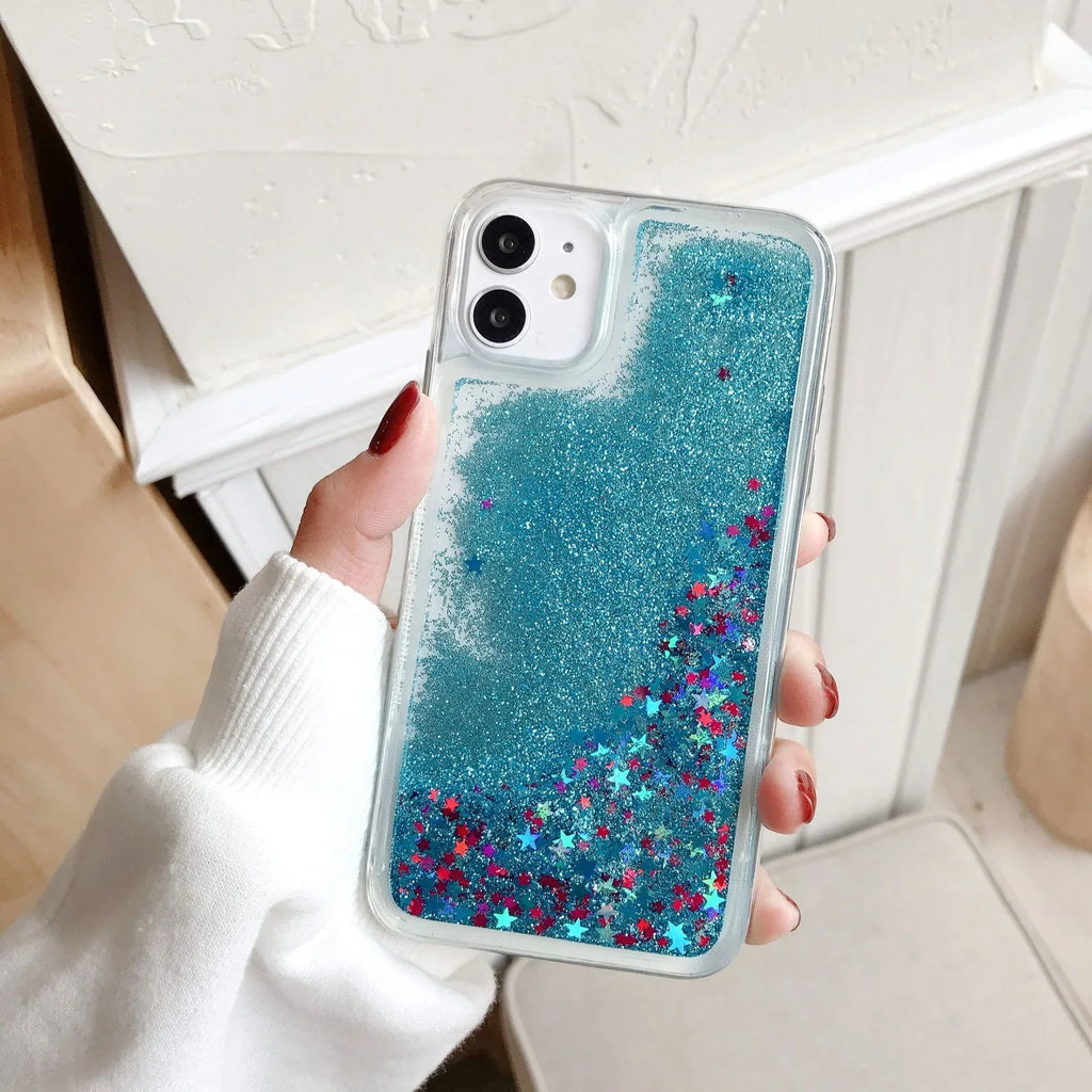 star-glitter-liquid-quicksand-iphone-case - Viexta