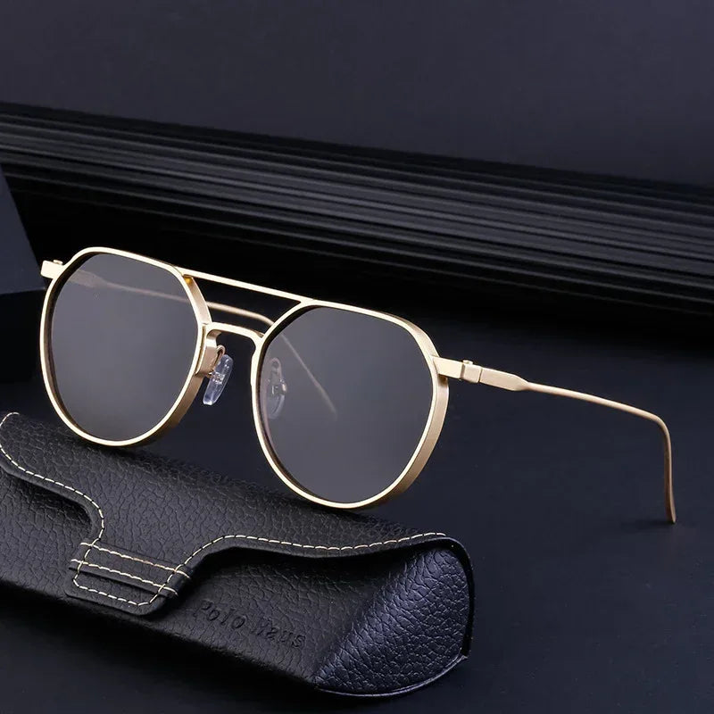 Metal Double Beam Vintage Sunglasses - Viexta