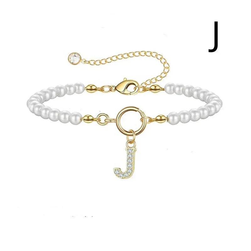6mm Pearl Bracelet Buckle Letter - Viexta