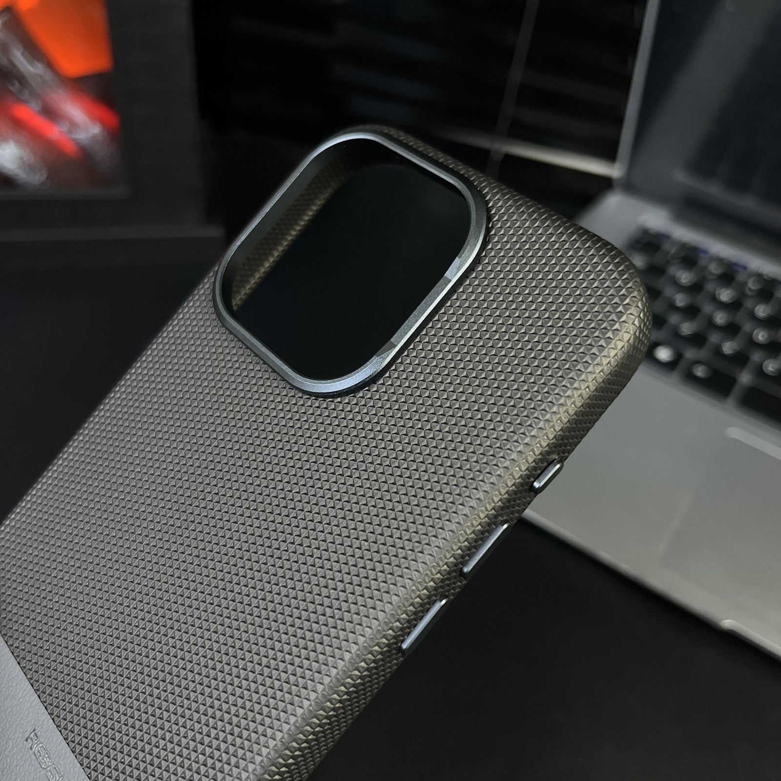 Dragon Scale Texture Stitching Leather iPhone Case