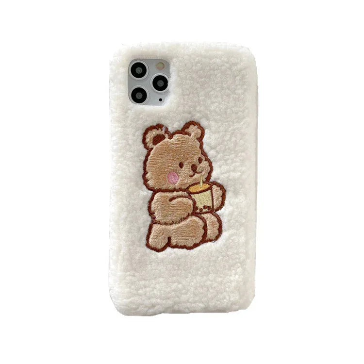 Cute bear velvet iPhone Case - Viexta