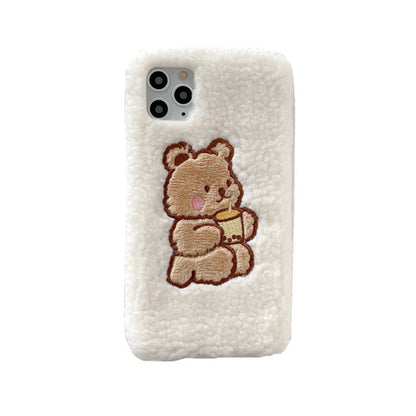 Cute bear velvet iPhone Case