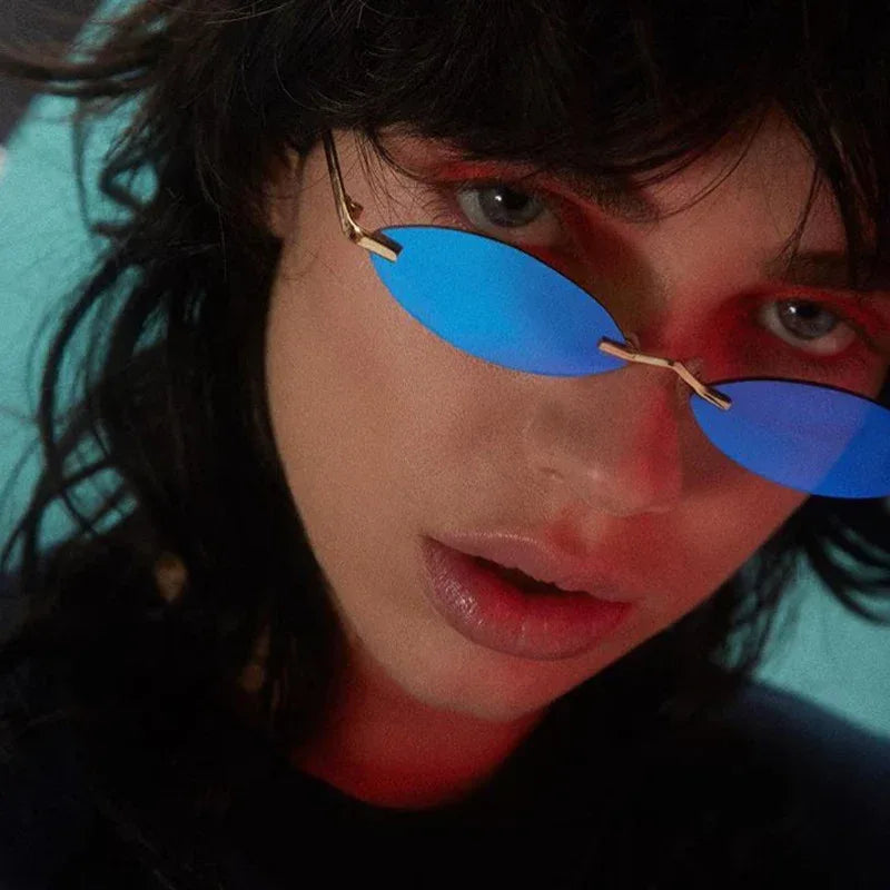Elliptical metal sunglasses - Viexta
