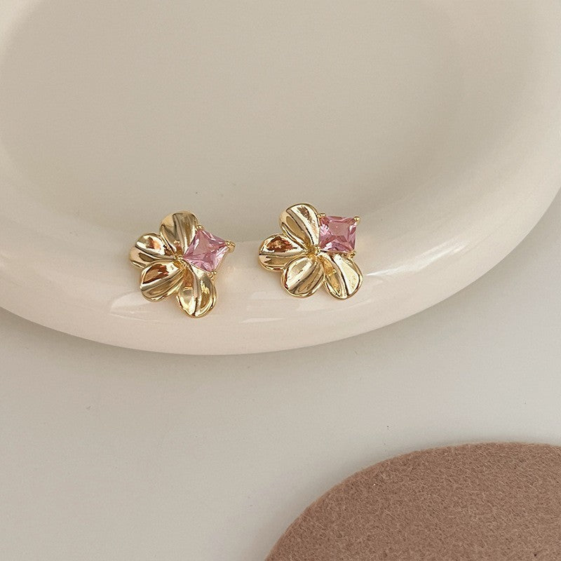 Retro Hong Kong Golden Versatile Earrings