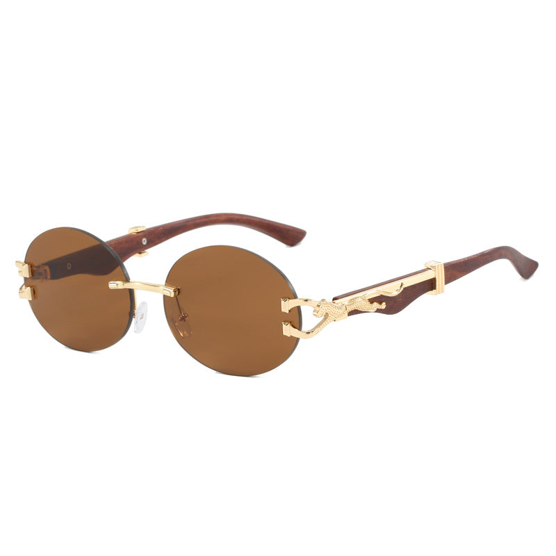 Leopard round frameless cut glass