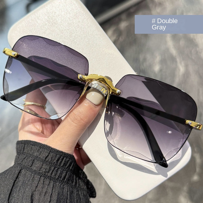 Frameless border UV sunglasses