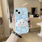 Cute 3D Cartoon Silicone iPhone Case With Cloud Design - Viexta