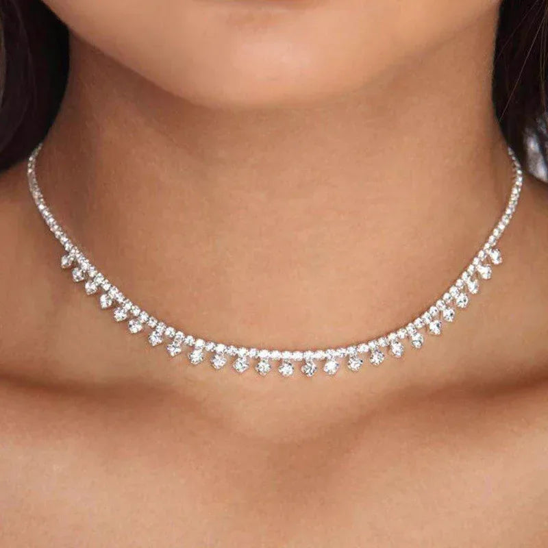 rhinestone-claw-choker-temperament-clavicle-chain - Viexta