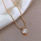 Women's Titanium Steel Zircon Necklace - Viexta